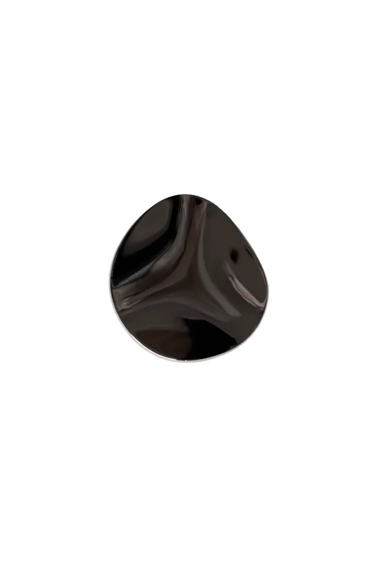 Amalia Hook - Black chrome Round Small