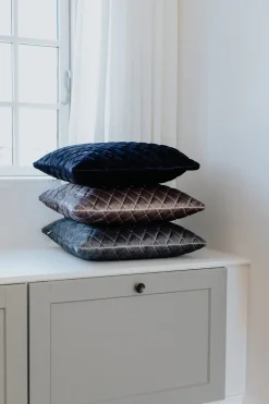 Daytona Pillow - Silver/Blue Square