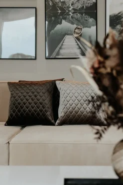 Daytona Pillow - Silver/brown Square