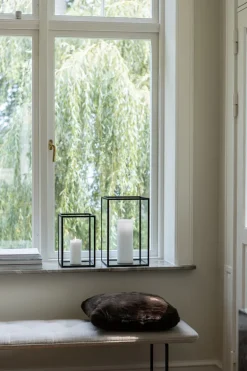 Harlequin Lantern - Bronze Mirror, Black Frame Medium (25*25*40)