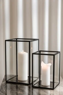 Harlequin Lantern - Bronze Mirror, Black Frame Medium (25*25*40)