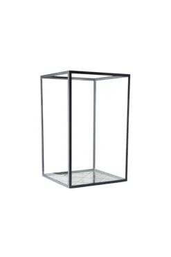 Harlequin Lantern - Clear Mirror, Black Frame Small (20*20*30)