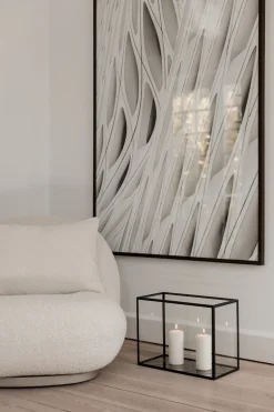 Herringbone Lantern - Bronze Mirror, Black Frame Long (30*20*40)