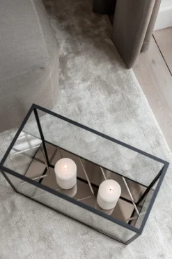 Herringbone Lantern - Bronze Mirror, Black Frame Long (30*20*40)