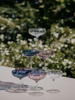 Meadow Stemware - Blue Cocktail glass