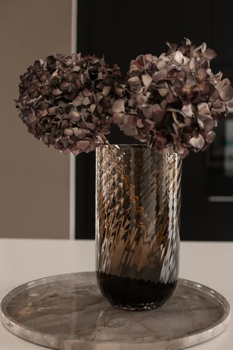 Meadow Swirl Cylinder Vase - Topaz Medium