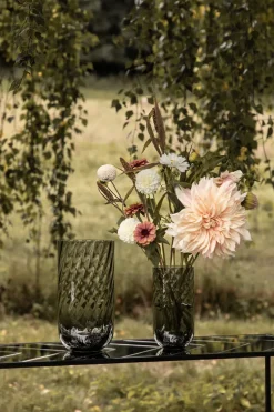 Meadow Swirl Cylinder Vase - Grey Small