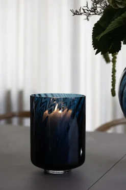 Meadow Swirl Cylinder vase (w. foot) - Blue