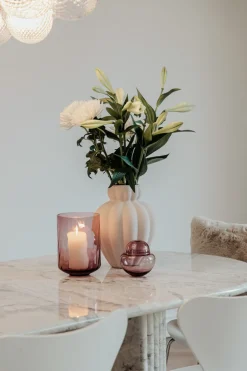 Meadow Swirl Cylinder vase (w. foot) - Plum