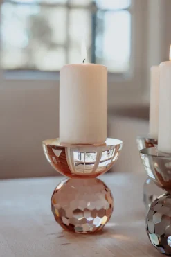 Shadow Square Candle Holder - Rose