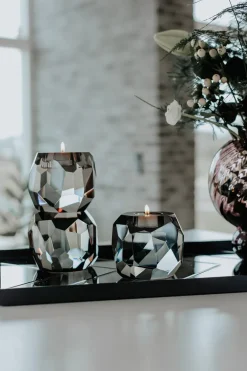 Storm T-Light Candle Holder - Grey Single