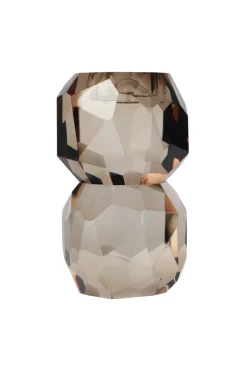 Storm T-Light Candle Holder - Light Smoke Stacked