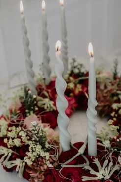 The Curly Candle Collection - Packed with 4 Pieces per box - Essential Emerald Fully Curled