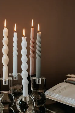 The Curly Candle Collection - Packed with 4 Pieces per box - Mighty Blue Middle Curled