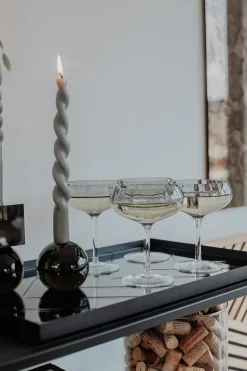 The Curly Candle Collection - Packed with 4 Pieces per box - Steel Grey Fully Curled