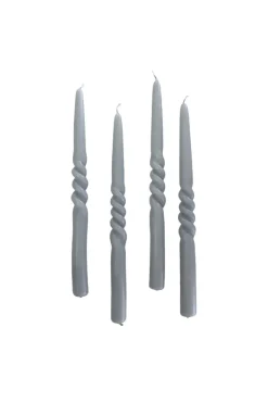 The Curly Candle Collection - Packed with 4 Pieces per box - Steel Grey Middle Curled