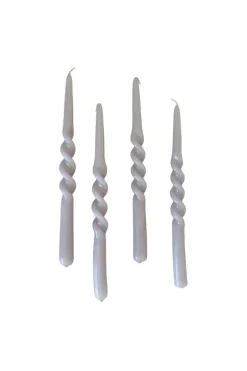 The Glossy Candle Collection - Packed with 4 pieces per box - Thunder Grey Middle Curled