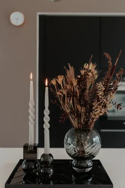 The Glossy Candle Collection - Packed with 4 pieces per box - Thunder Grey Middle Curled