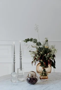 The Glossy Candle Collection - Packed with 4 pieces per box - Thunder Grey Middle Curled