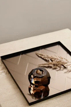 The Herringbone Tray - Bronze Square