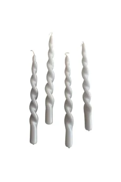 The Pearl Candle Collection - Packed with 4 Pieces per box - Grey Pearl Fully Curled