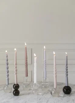 The Pearl Candle Collection - Packed with 4 Pieces per box - Grey Pearl Fully Curled