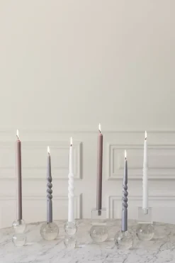 The Pearl Candle Collection - Packed with 4 Pieces per box - Grey Pearl Middle Curled