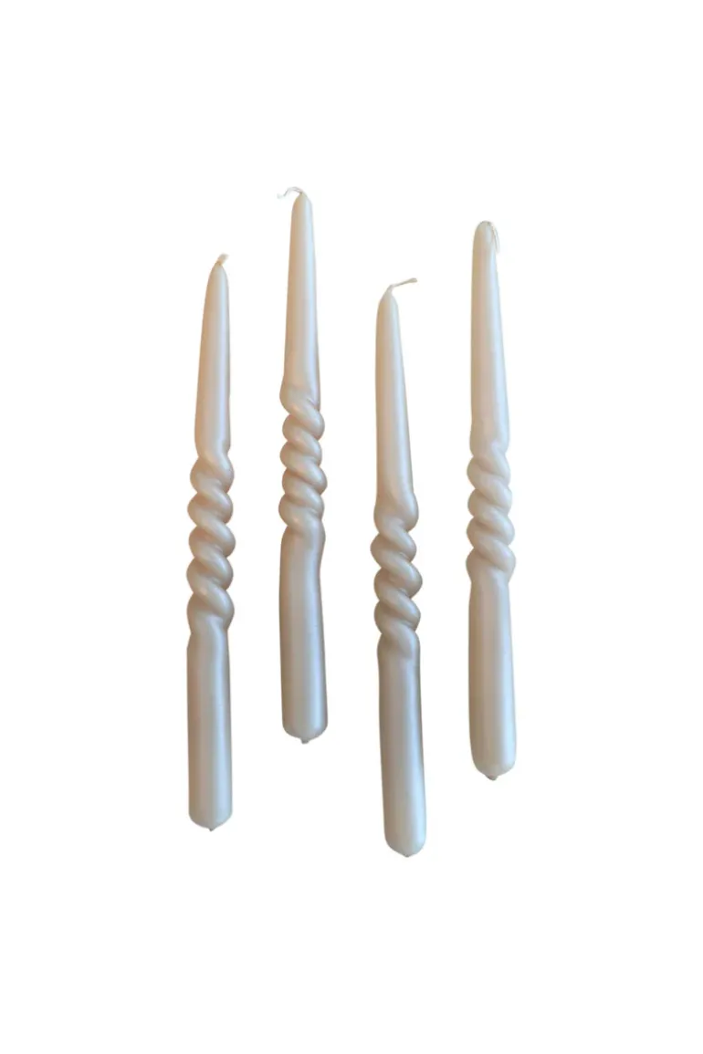 The Pearl Candle Collection - Packed with 4 Pieces per box - Nude Pearl Middle Curled