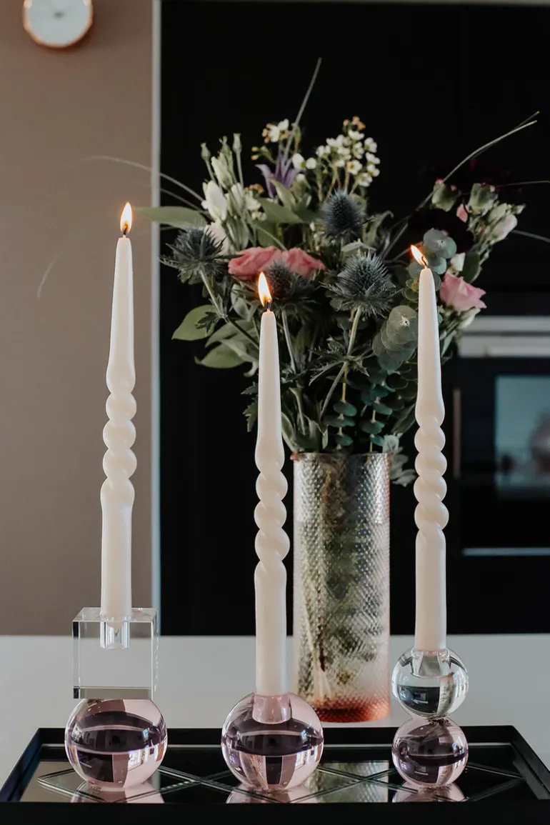 The Pearl Candle Collection - Packed with 4 Pieces per box - Nude Pearl Middle Curled