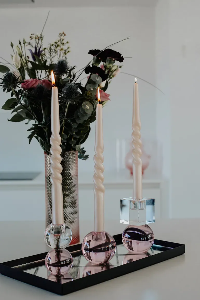 The Pearl Candle Collection - Packed with 4 Pieces per box - Nude Pearl Middle Curled