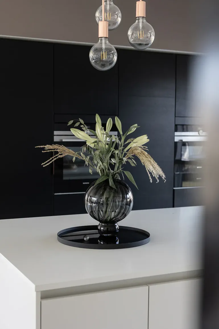 The Round Mirror Tray - Grey